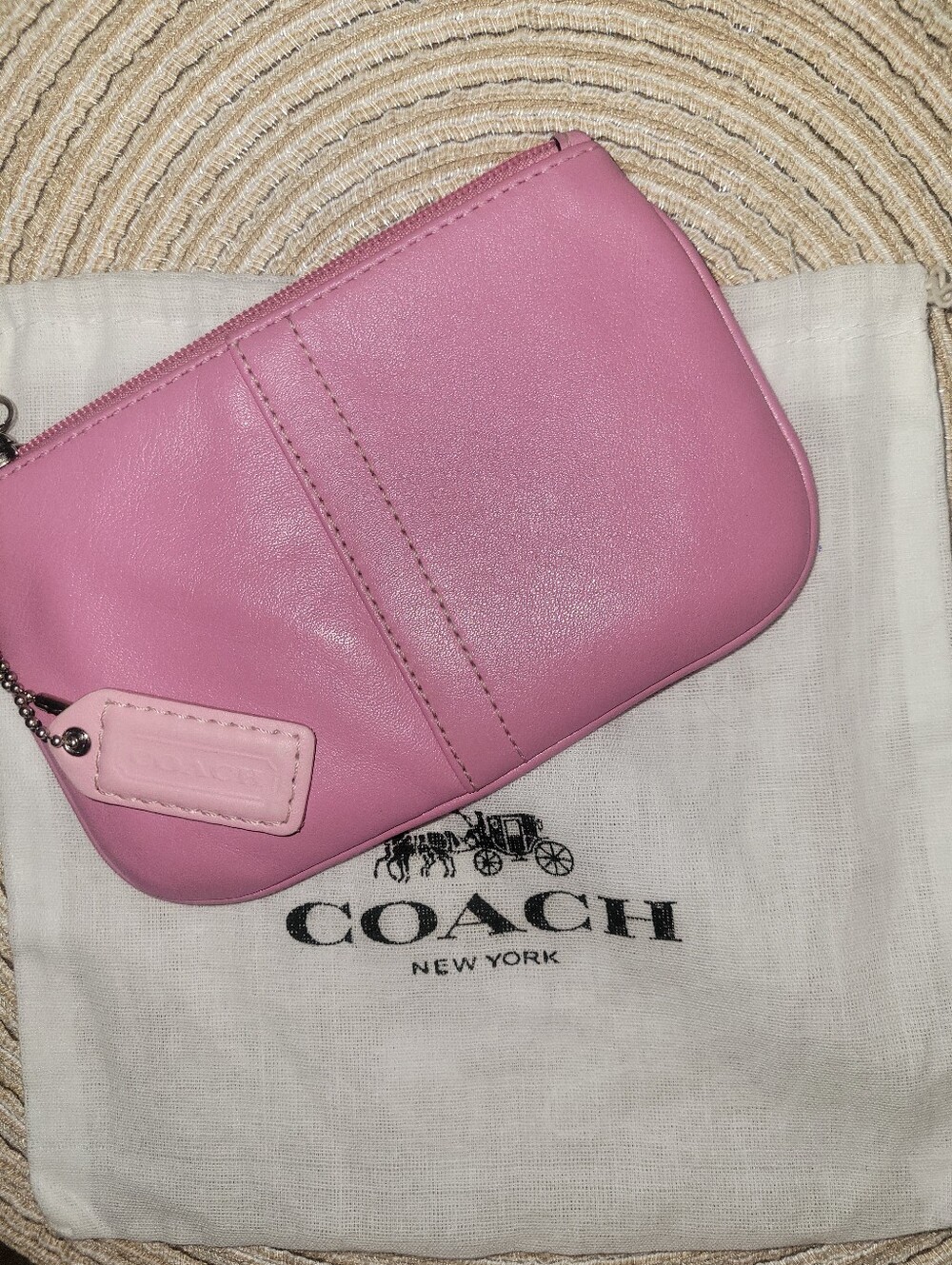 Coach Pink Soho Leather Wristlet Pouch with Tag